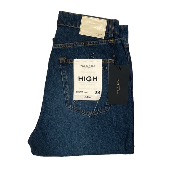 RAG & BONE Nina High-Rise Ankle Cigarette Jeans in Cambria - NWT - Picture 7 of 8